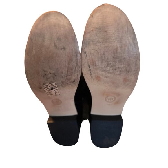 Michael Kors Women's Arley Riding Boots Black 11M | Black Leather | Silver Logo - Picture 12 of 12